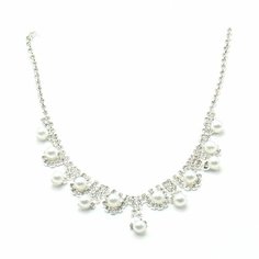 Комплект бижутерии Silver WINGS, жемчуг имитация, кристаллы Swarovski, размер колье/цепочки 51 см