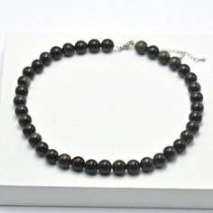 Бусы Silver WINGS, обсидиан