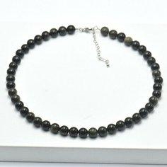 Бусы Silver WINGS, обсидиан