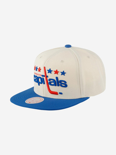 Бейсболка с прямым козырьком MITCHELL NESS 6HSSSH22085-WCAOFWH Washington Capitals NHL (белый), Белый Mitchell&Ness