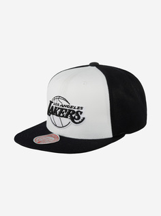 Бейсболка с прямым козырьком MITCHELL NESS HHSS1051-LALYYPPPWHBK Los Angeles Lakers NBA (белый), Белый Mitchell&Ness