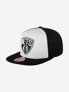Бейсболка с прямым козырьком MITCHELL NESS HHSS1051-BNEYYPPPWHBK Brooklyn Nets NBA (белый), Белый Mitchell&Ness