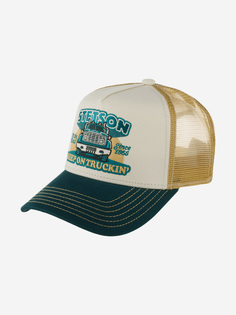 Бейсболка с сеточкой STETSON 7761164 TRUCKER CAP KEEP ON TRUCKING (зеленый), Зеленый