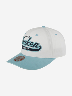 Бейсболка MITCHELL NESS HHSS7286-SKRYYPPPWHIT Seattle Kraken NHL (голубой), Голубой Mitchell&Ness