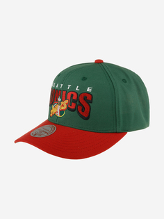 Бейсболка MITCHELL NESS HHSS6279-SSUYYPPPGREN Seattle Supersonics NBA (оливковый), Мультицвет Mitchell&Ness