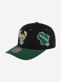 Бейсболка MITCHELL NESS HHSS7310-MBUYYPPPBLCK Milwaukee Bucks NBA (черный), Черный Mitchell&Ness