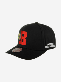 Бейсболка MITCHELL NESS HHSS6644-CBHYYPPPBLCK Chicago Blackhawks NHL (черный), Черный Mitchell&Ness