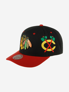 Бейсболка MITCHELL NESS HHSS7311-CBHYYPPPBLCK Chicago Blackhawks NHL (черный), Черный Mitchell&Ness