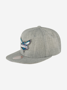 Бейсболка с прямым козырьком MITCHELL NESS HHSS3272-CHOYYPPPGYHT Charlotte Hornets NBA (серый), Серый Mitchell&Ness