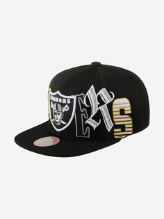 Бейсболка с прямым козырьком MITCHELL NESS HHSS1211-ORAYYPPPBLCK Oakland Raiders NFL (черный), Черный Mitchell&Ness