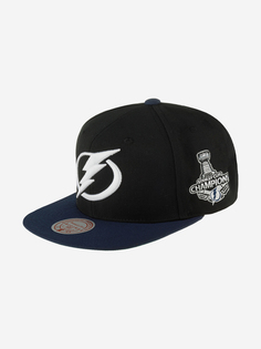 Бейсболка с прямым козырьком MITCHELL NESS 6HSSLR22462-TBLBKNY Tampa Bay Lightning NHL (черный), Черный Mitchell&Ness