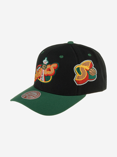 Бейсболка MITCHELL NESS HHSS6729-SSUYYPPPBLCK Seattle Supersonics NBA (черный), Черный Mitchell&Ness