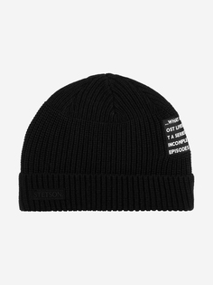 Шапка с отворотом STETSON 8599129 BEANIE BADGE (черный), Черный