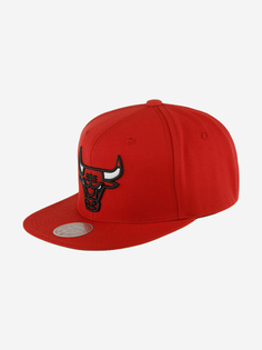 Бейсболка с прямым козырьком MITCHELL NESS HHSS5341-CBUYYPPPRED1 Chicago Bulls NBA (красный), Красный Mitchell&Ness