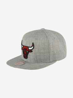 Бейсболка с прямым козырьком MITCHELL NESS HHSS3272-CBUYYPPPGYHT Chicago Bulls NBA (серый), Серый Mitchell&Ness