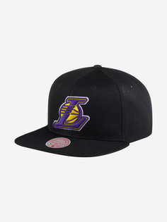 Бейсболка с прямым козырьком MITCHELL NESS 6HSSJS19078-LALBLCK Los Angeles Lakers NBA (черный), Черный Mitchell&Ness
