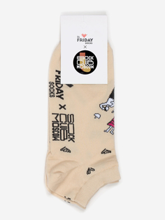 Носки короткие с рисунками St.Friday Socks x Sock Club Moscow - Отдыхающие, Бежевый