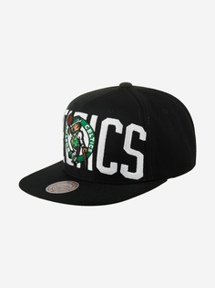 Бейсболка с прямым козырьком MITCHELL NESS HHSS7646-BCEYYPPPBLCK Boston Celtics NBA (черный), Черный Mitchell&Ness