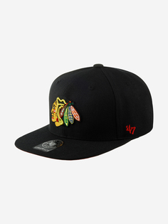 Бейсболка 47 BRAND H-TSHFT04WBL-BK Chicago Blackhawks NHL (черный), Черный 47