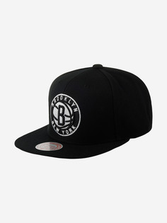 Бейсболка с прямым козырьком MITCHELL NESS 6HSSDX21129-BNEBLCK Brooklyn Nets NBA (черный), Черный Mitchell&Ness