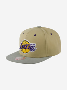 Бейсболка с прямым козырьком MITCHELL NESS 6HSSMM21093-LALTAN1 Los Angeles Lakers NBA (бежевый), Бежевый Mitchell&Ness