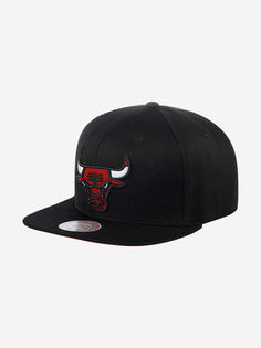 Бейсболка с прямым козырьком MITCHELL NESS 6HSSSH21270-CBUBLCK Chicago Bulls NBA (черный), Черный Mitchell&Ness