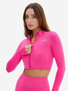 Лонгслив гладкий на молнии, Розовый Foneona