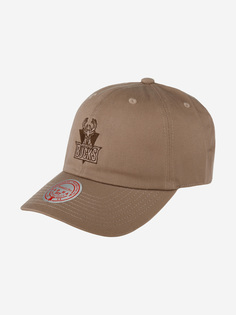 Бейсболка MITCHELL NESS HLUX5181-MBUYYPPPBROW Milwaukee Bucks NBA (коричневый), Коричневый Mitchell&Ness