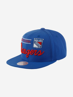Бейсболка с прямым козырьком MITCHELL NESS 6HSSLD21213-NYABLUE New York Rangers NHL (синий), Синий Mitchell&Ness