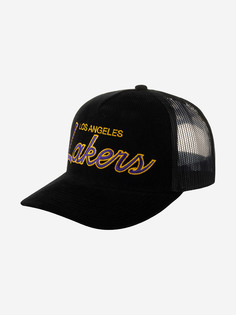 Бейсболка с сеточкой MITCHELL NESS HHSS6002-LALYYPPPBLCK Los Angeles Lakers NBA (черный), Черный Mitchell&Ness