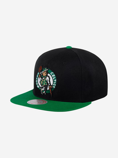 Бейсболка с прямым козырьком MITCHELL NESS 6HSSSH21270-BCEBKGN Boston Celtics NBA (черный), Черный Mitchell&Ness
