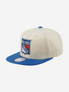 Бейсболка с прямым козырьком MITCHELL NESS 6HSSSH22085-NYAOFWH New York Rangers NHL (белый), Белый Mitchell&Ness