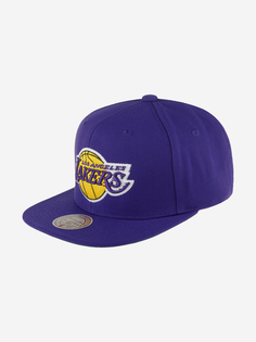 Бейсболка с прямым козырьком MITCHELL NESS HHSS5341-LALYYPPPPURP Los Angeles Lakers NBA (фиолетовый), Фиолетовый Mitchell&Ness