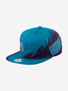 Бейсболка с прямым козырьком MITCHELL NESS HMUS4319-CHOYYPPPTEAL Charlotte Hornets NBA (голубой), Голубой Mitchell&Ness