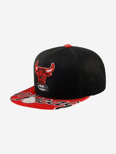 Бейсболка с прямым козырьком MITCHELL NESS 6HSSMM19455-CBUBKRD Chicago Bulls NBA (черный), Черный Mitchell&Ness