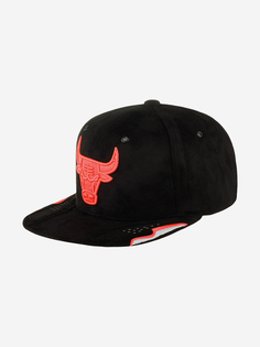 Бейсболка с прямым козырьком MITCHELL NESS HHSS6741-CBUYYPPPBLCK Chicago Bulls NBA (черный), Черный Mitchell&Ness
