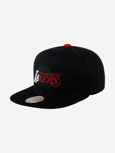 Бейсболка с прямым козырьком MITCHELL NESS 6HSSSH22080-LALBLCK Los Angeles Lakers NBA (черный), Черный Mitchell&Ness