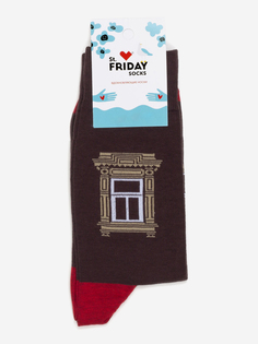 Носки с рисунками St.Friday Socks - Татарский декор, Коричневый