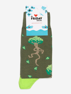 Носки с рисунками St.Friday Socks - Танцующий лес, Зеленый