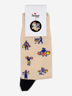 Носки с рисунками St.Friday Socks x Sock Club Moscow - Покупатели, Бежевый