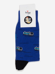 Носки с рисунками St.Friday Socks x Sock Club Moscow - Речные трамвайчики, Синий