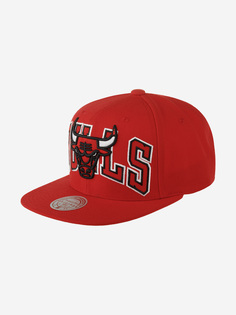 Бейсболка с прямым козырьком MITCHELL NESS HHSS7646-CBUYYPPPRED1 Chicago Bulls NBA (красный), Красный Mitchell&Ness