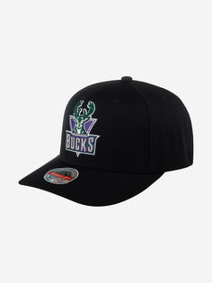 Бейсболка MITCHELL NESS HHSSINTL1245-MBUBLCK Milwaukee Bucks NBA (черный), Черный Mitchell&Ness