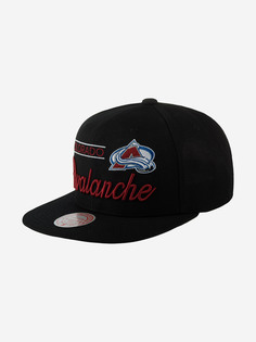 Бейсболка с прямым козырьком MITCHELL NESS 6HSSLD21213-CAVBLCK Colorado Avalanche NHL (черный), Черный Mitchell&Ness