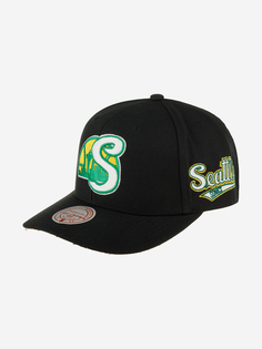 Бейсболка MITCHELL NESS HHSS6278-SSUYYPPPBLCK Seattle Supersonics NBA (черный), Черный Mitchell&Ness