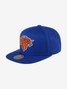 Бейсболка с прямым козырьком MITCHELL NESS HHSS3256-NYKYYPPPBLUE New York Knicks NBA (синий), Синий Mitchell&Ness