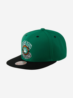 Бейсболка с прямым козырьком MITCHELL NESS HHSS5289-BCEYYPPPGREN Boston Celtics NBA (зеленый), Зеленый Mitchell&Ness