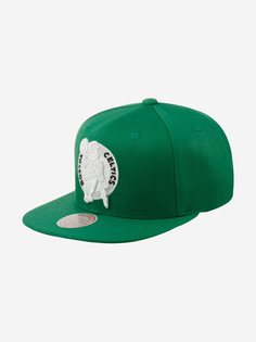 Бейсболка с прямым козырьком MITCHELL NESS 6HSSMM20254-BCEKYGN Boston Celtics NBA (зеленый), Зеленый Mitchell&Ness