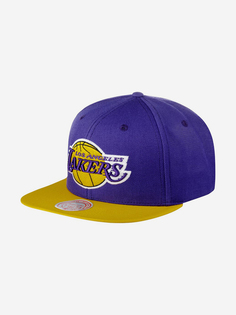 Бейсболка с прямым козырьком MITCHELL NESS HHSS3264-LALYYPPPPRYW Los Angeles Lakers NBA (фиолетовый), Фиолетовый Mitchell&Ness