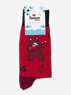 Носки с рисунками St.Friday Socks - Мошки против мишки, Красный